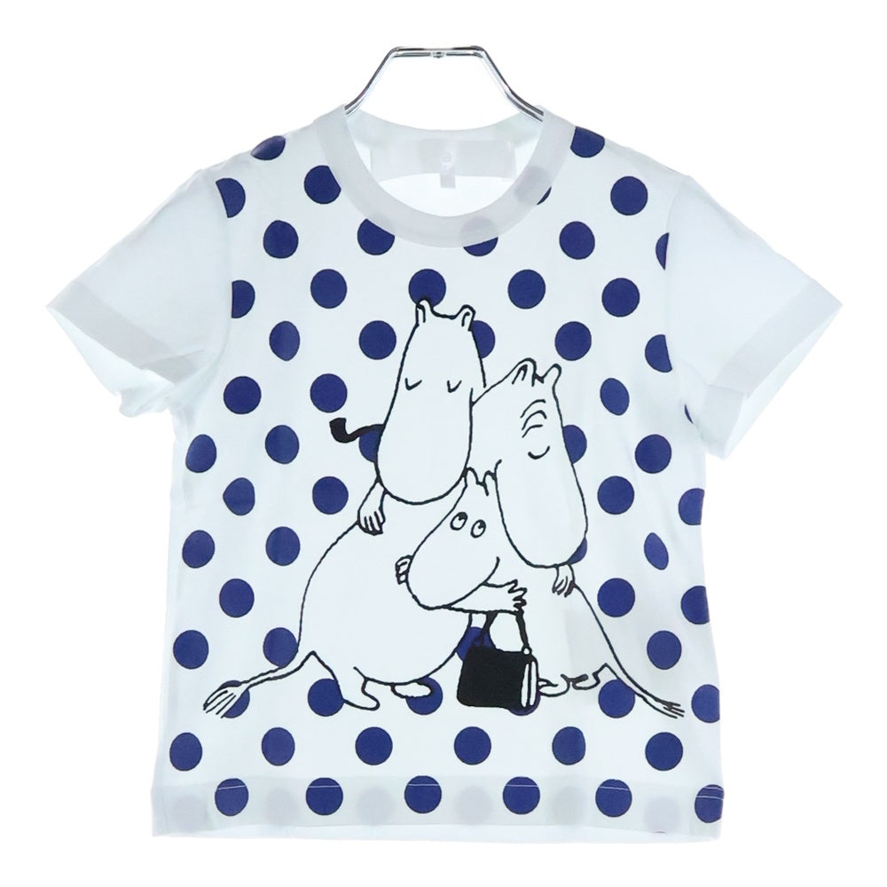 TAO COMME des GARCONS(タオコムデギャルソン) 25SS AD2024 ×TOVE JANSSON トーベヤンソン ドット柄 クルーネック半袖Tシャツ カットソー キッズ ホワイト/ブルー TO-T012
