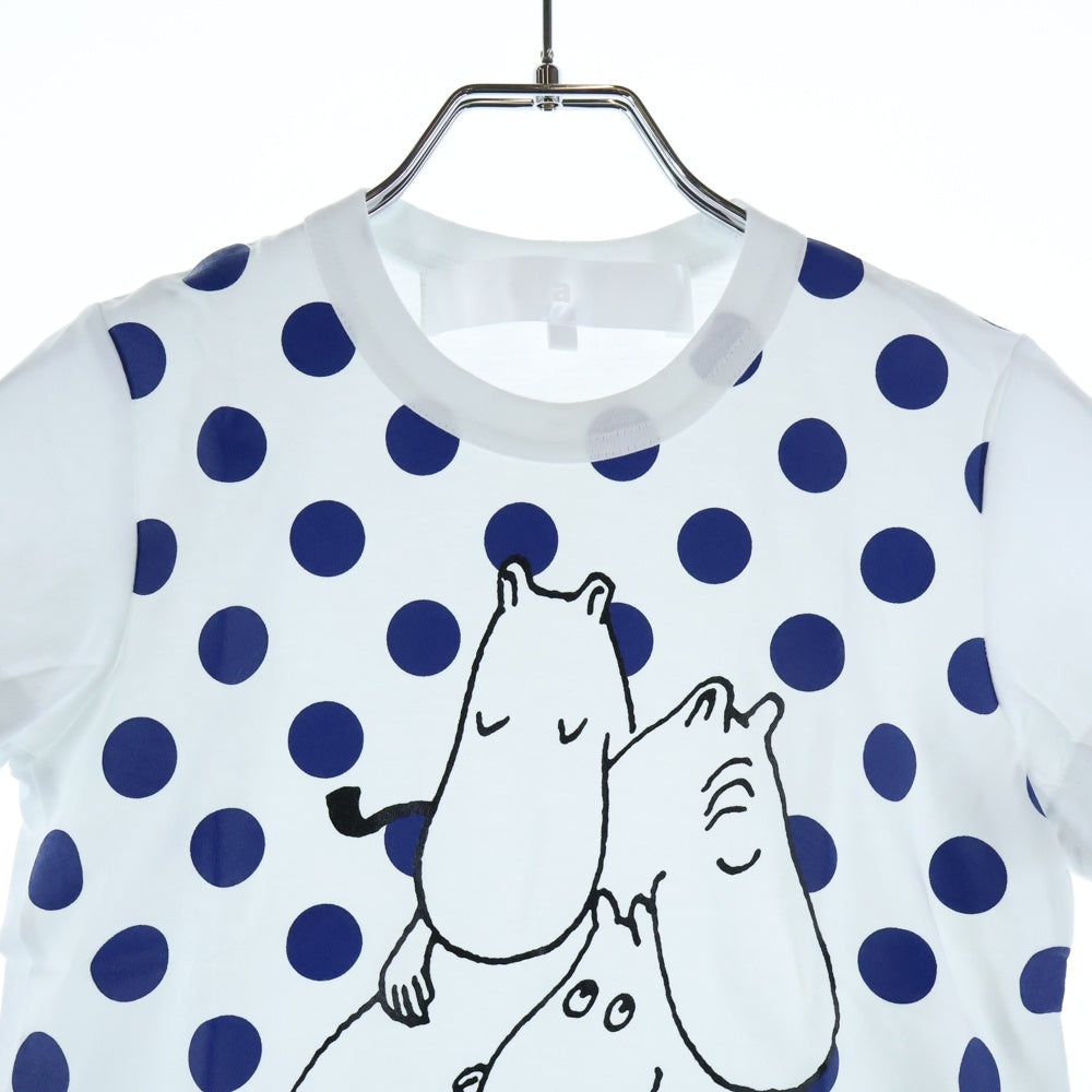 TAO COMME des GARCONS(タオコムデギャルソン) 25SS AD2024 ×TOVE JANSSON トーベヤンソン ドット柄 クルーネック半袖Tシャツ カットソー キッズ ホワイト/ブルー TO-T012