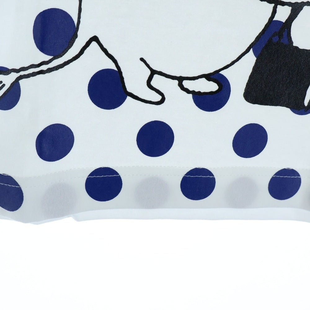 TAO COMME des GARCONS(タオコムデギャルソン) 25SS AD2024 ×TOVE JANSSON トーベヤンソン ドット柄 クルーネック半袖Tシャツ カットソー キッズ ホワイト/ブルー TO-T012