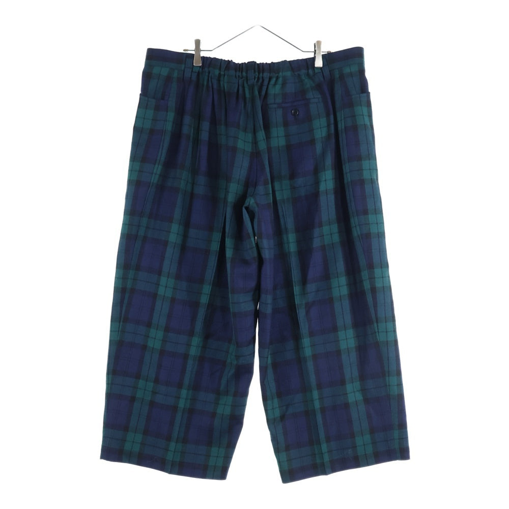 TAO COMME des GARCONS(タオコムデギャルソン) 23AW AD2023 タータンチェック ワイドウールパンツ ブルー/グリーン TL-P006