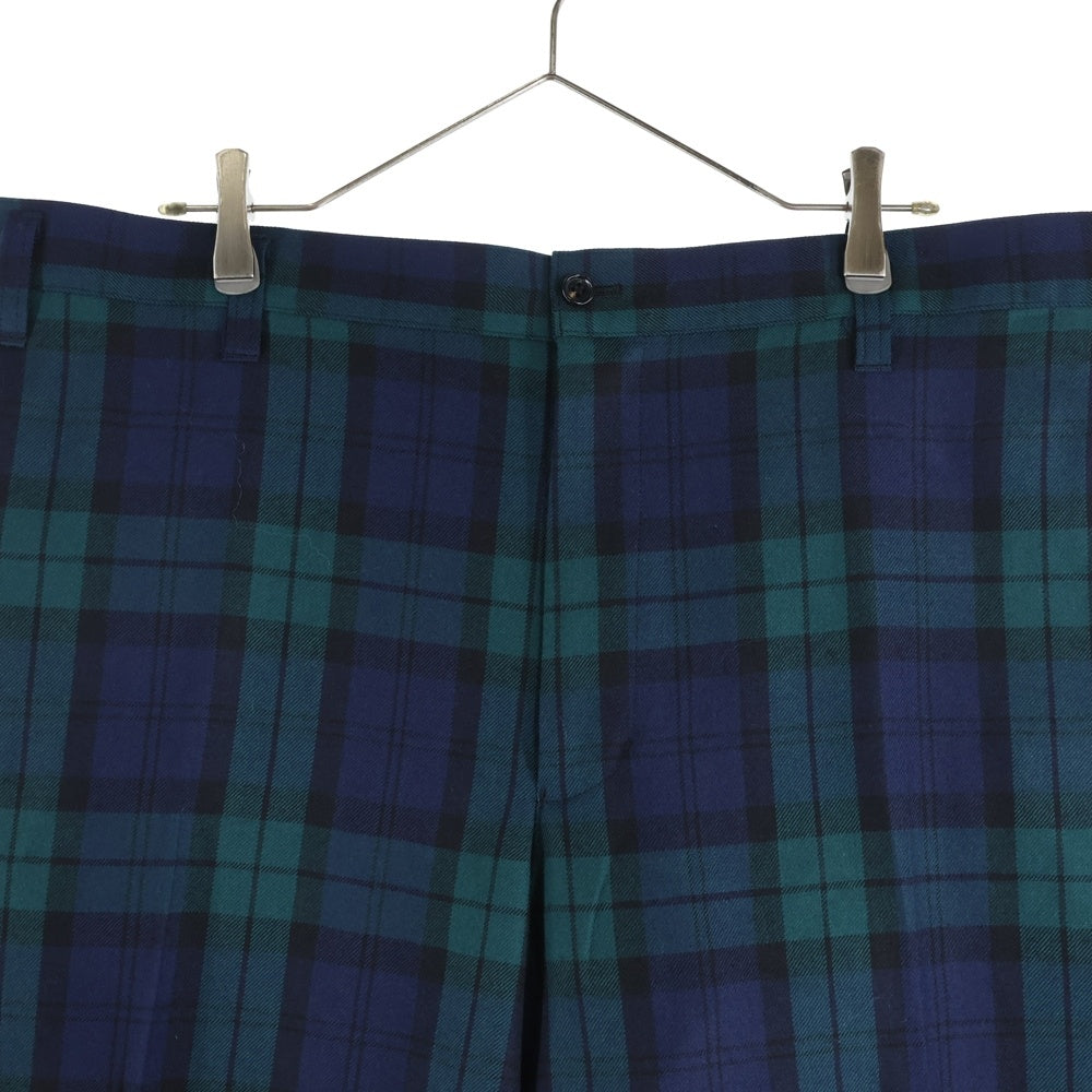 TAO COMME des GARCONS(タオコムデギャルソン) 23AW AD2023 タータンチェック ワイドウールパンツ ブルー/グリーン TL-P006