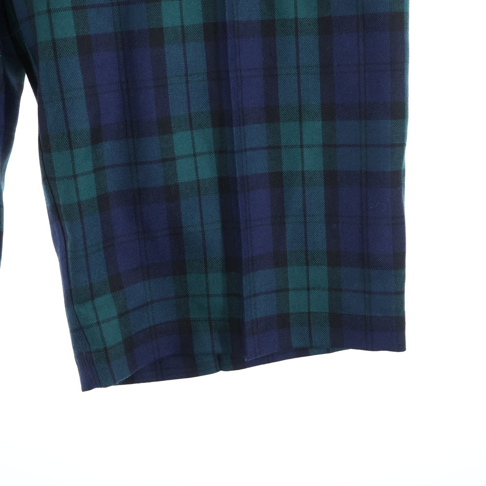 TAO COMME des GARCONS(タオコムデギャルソン) 23AW AD2023 タータンチェック ワイドウールパンツ ブルー/グリーン TL-P006