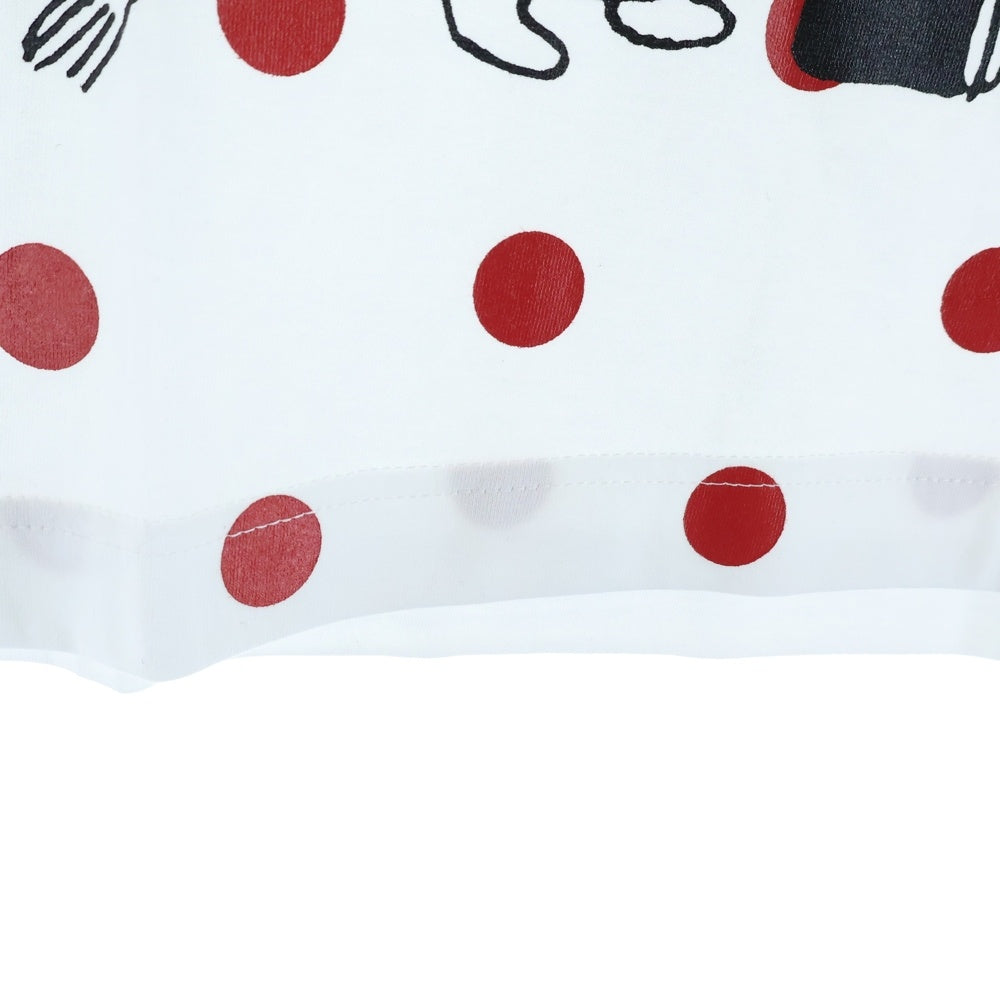 TAO COMME des GARCONS(タオコムデギャルソン) 25SS AD2024 ×TOVE JANSSON トーベヤンソン ドット柄 クルーネック半袖Tシャツ カットソー キッズ ホワイト/レッド TO-T012