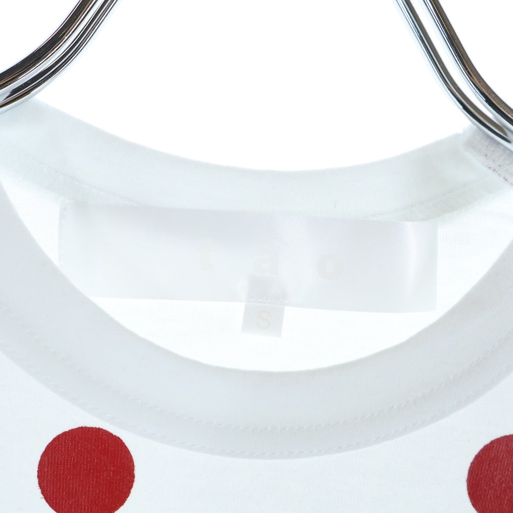 TAO COMME des GARCONS(タオコムデギャルソン) 25SS AD2024 ×TOVE JANSSON トーベヤンソン ドット柄 クルーネック半袖Tシャツ カットソー キッズ ホワイト/レッド TO-T012