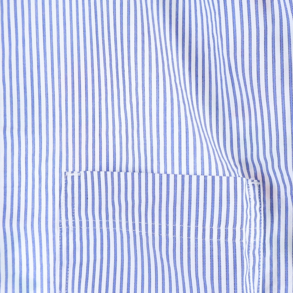 COMME des GARCONS JUNYA WATANABE MAN(コムデギャルソンジュンヤワタナベマン) 22SS AD2021 ページリー 切替 ストライプ 長袖 シャツ ブルー WI-B003