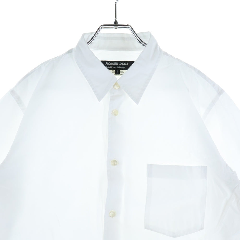 COMME des GARCONS HOMME DEUX(コムデギャルソン オムドゥ) AD2019 スタンダードカラー ポケット 半袖 シャツ ホワイト DZ‐B517
