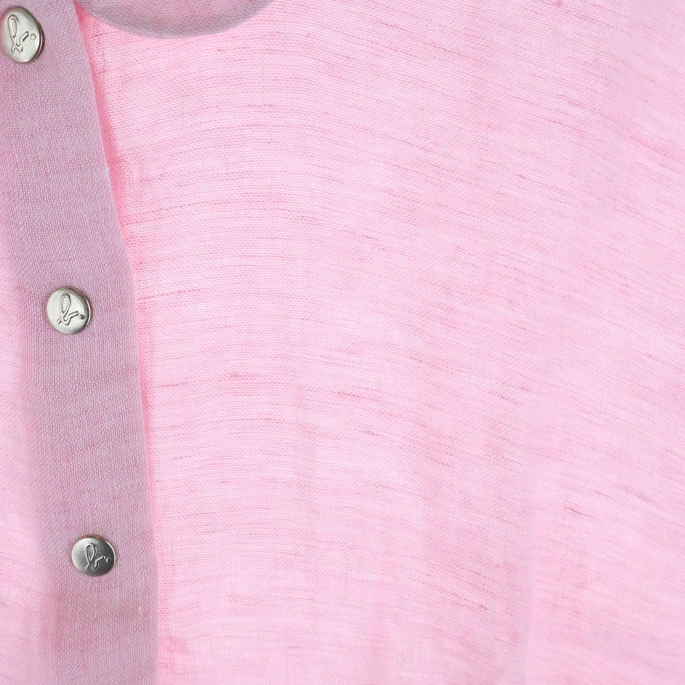 agnes b.(アニエスベー) ラウンドカラー ショートスリーブ リネンシャツ レディース ピンク