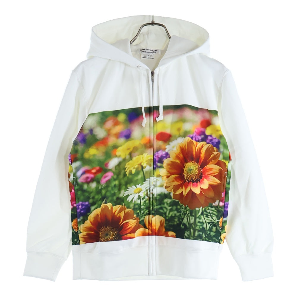 COMME des GARCONS COMME des GARCONS(コムデギャルソンコムデギャルソン) 25AW フォトプリント ジップアップスウェットパーカー フーディー ホワイト RP-T018