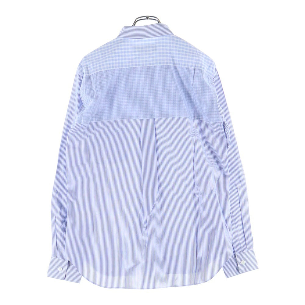 COMME des GARCONS HOMME DEUX(コムデギャルソン オムドゥ) 19AW AD2019 ストライプ ロングスリーブ コットンシャツ ブルー/ホワイト DD-B035