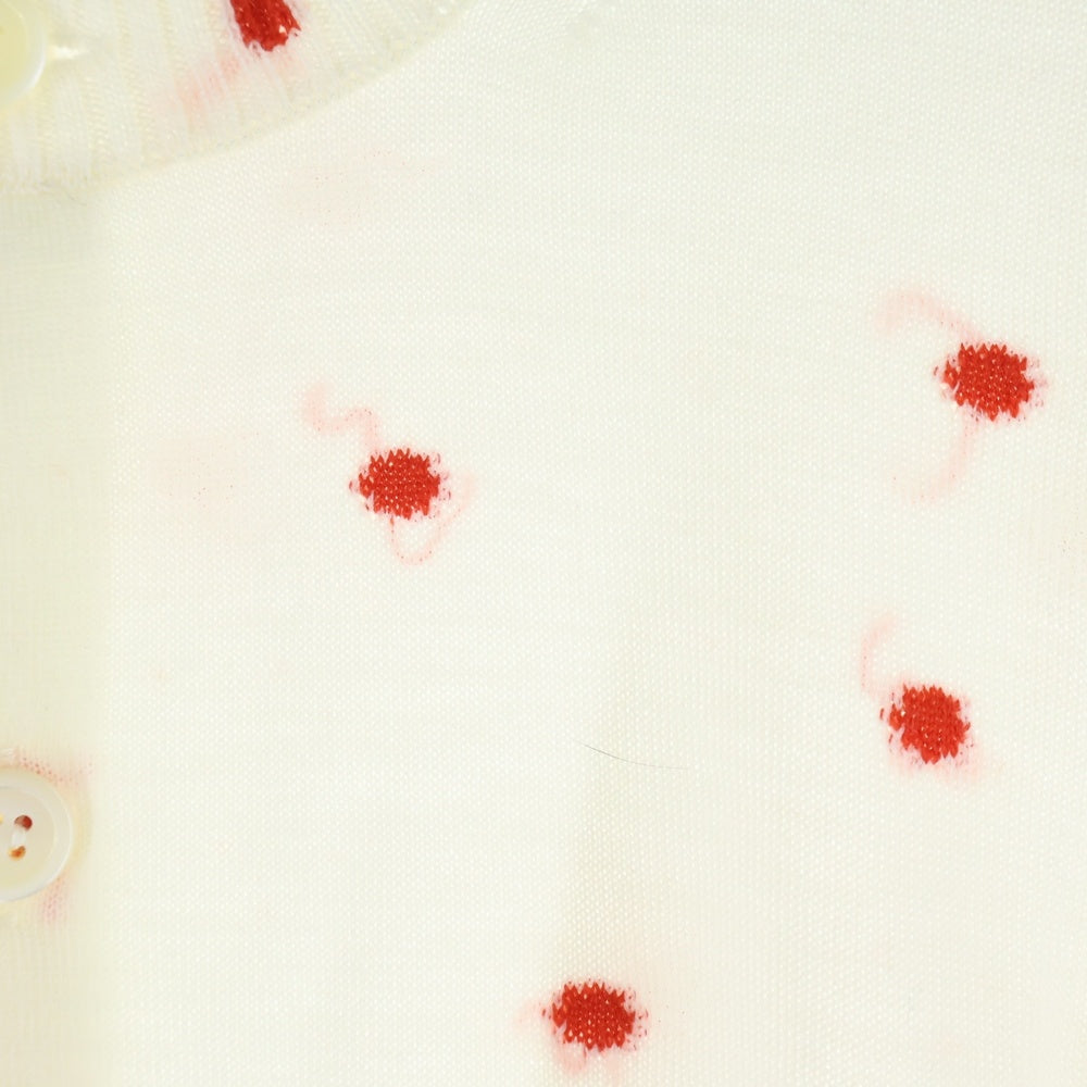 TAO COMME des GARCONS(タオコムデギャルソン) 25SS AD2024 フロント刺繍 ドット柄 ニットカーディガン レディース アイボリー/レッド TO-N011