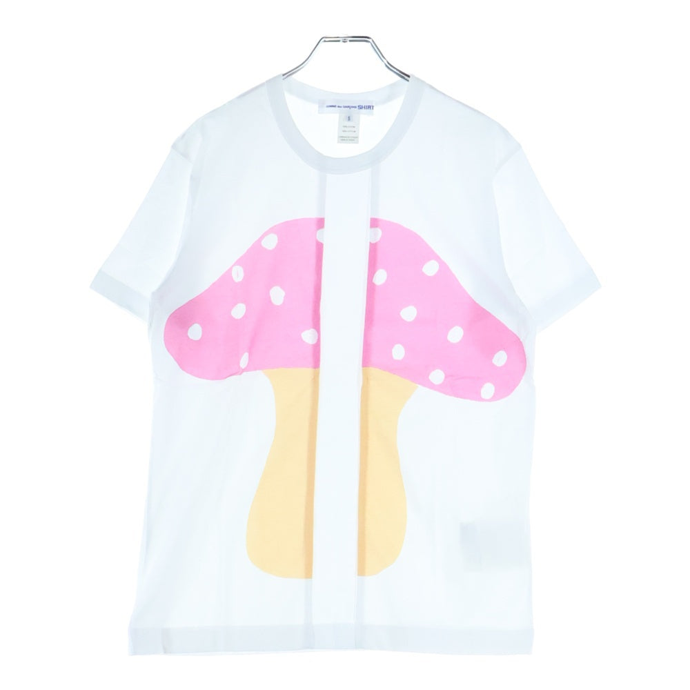 COMME des GARCONS SHIRT(コムデギャルソンシャツ) 23SS フロントデザイン クルーネック半袖Tシャツ カットソー レディース ホワイト/ピンク/ベージュ FK-T004