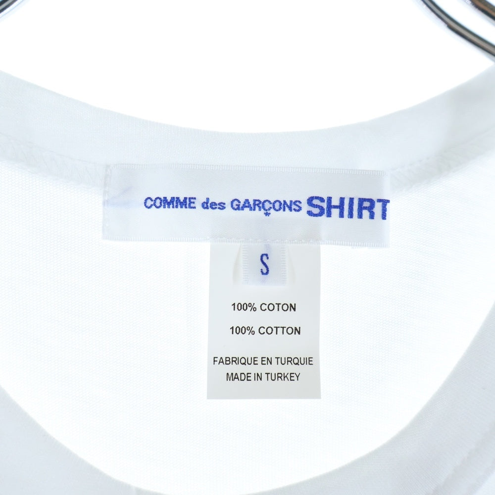 COMME des GARCONS SHIRT(コムデギャルソンシャツ) 23SS フロントデザイン クルーネック半袖Tシャツ カットソー レディース ホワイト/ピンク/ベージュ FK-T004