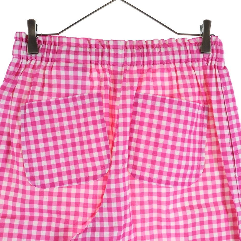 TAO COMME des GARCONS(タオコムデギャルソン) 25SS AD2024 ギンガムチェック イージーワイドパンツ レディース ピンク/ホワイト TO-P004
