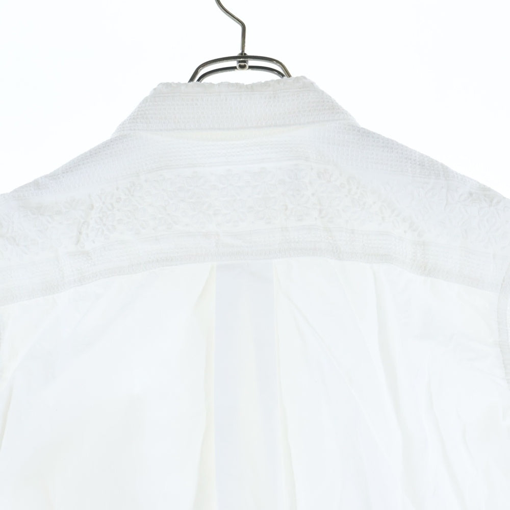 TAO COMME des GARCONS(タオコムデギャルソン) 25SS AD2024 エンブロイダリー ラウンドカラー 半袖シャツ レディース ホワイト TO-B014