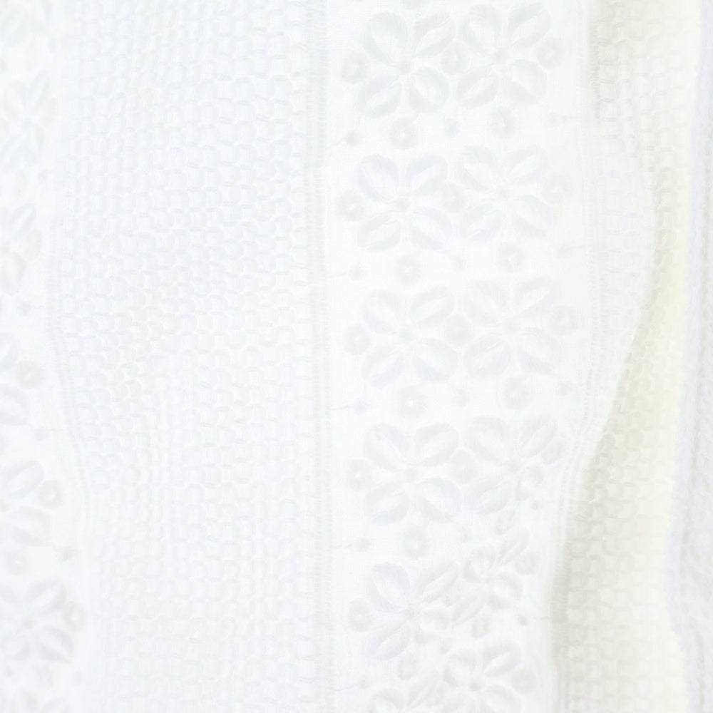 TAO COMME des GARCONS(タオコムデギャルソン) 25SS AD2024 エンブロイダリー ラウンドカラー 半袖シャツ レディース ホワイト TO-B014