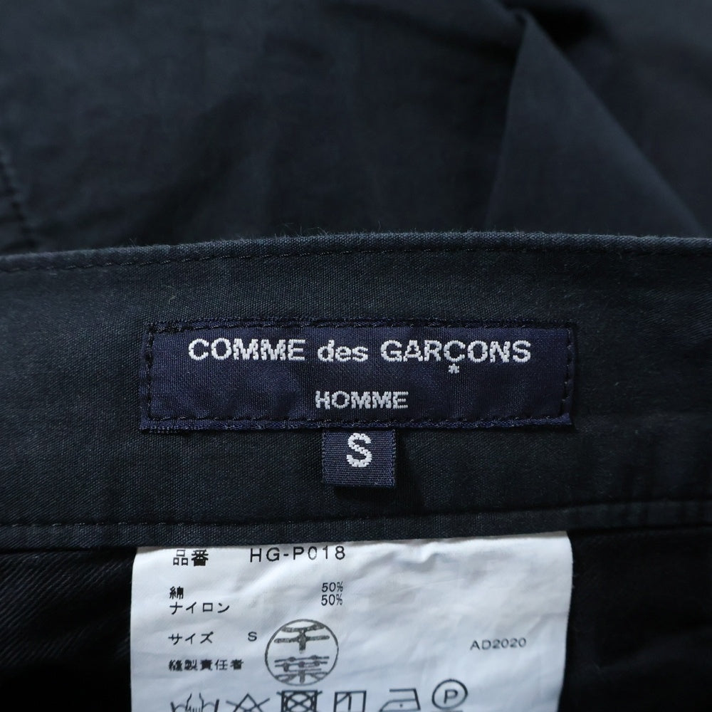 COMME des GARCONS HOMME(コムデギャルソンオム) 21SS AD2020 2タック ナイロン混 ワイドパンツ ブラック HG-P018