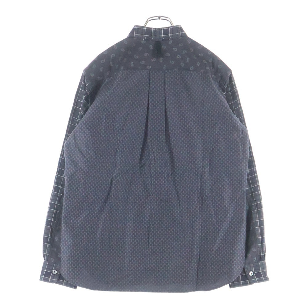 COMME des GARCONS JUNYA WATANABE MAN(コムデギャルソンジュンヤワタナベマン) 22AW AD2022 バック総柄 長袖チェックシャツ ブラック WJ-B024