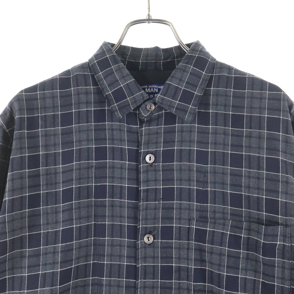 COMME des GARCONS JUNYA WATANABE MAN(コムデギャルソンジュンヤワタナベマン) 22AW AD2022 バック総柄 長袖チェックシャツ ブラック WJ-B024