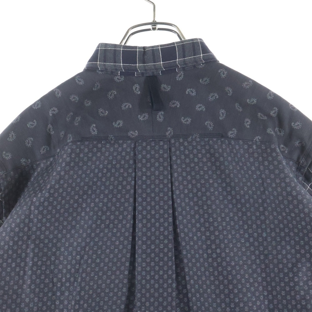 COMME des GARCONS JUNYA WATANABE MAN(コムデギャルソンジュンヤワタナベマン) 22AW AD2022 バック総柄 長袖チェックシャツ ブラック WJ-B024