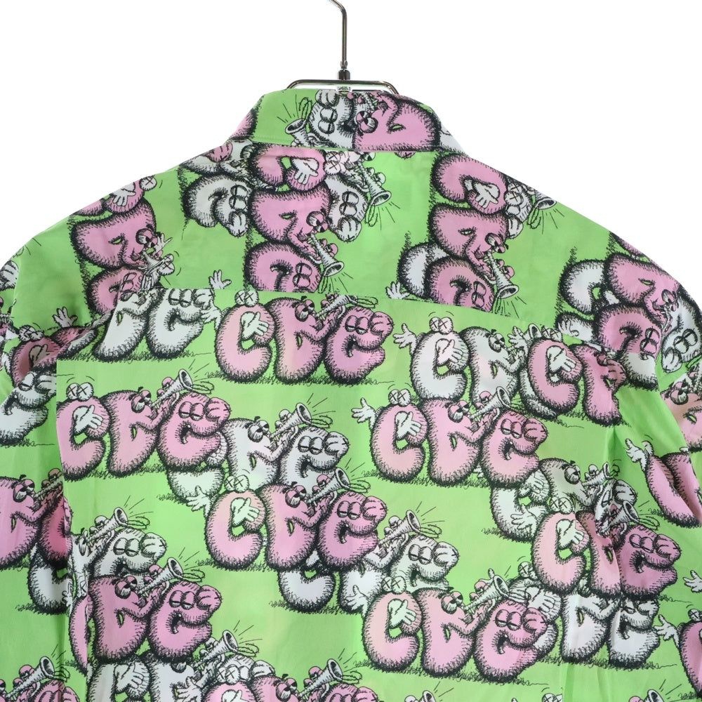 COMME des GARCONS SHIRT(コムデギャルソンシャツ) ×COWS カウズ 総柄 ロングスリーブ コットンシャツ グリーン FH-B033