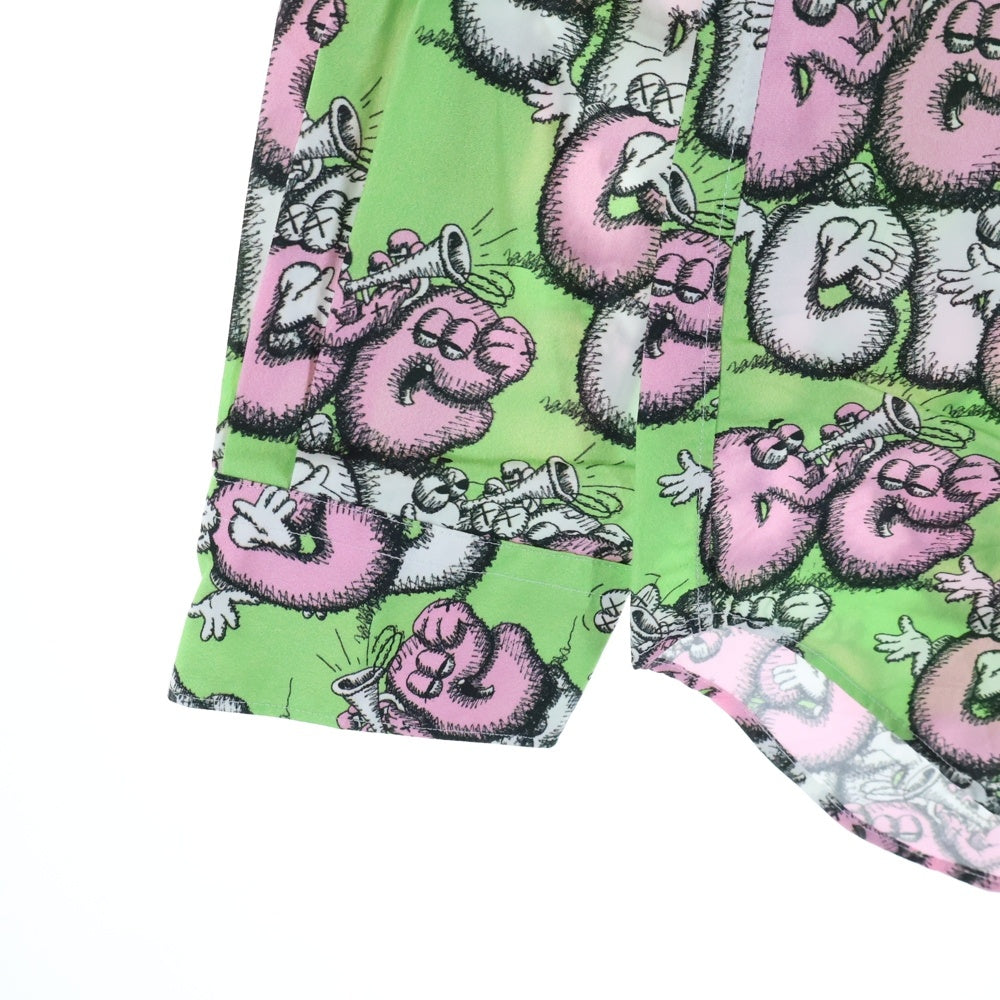 COMME des GARCONS SHIRT コムデギャルソンシャツ ×COWS カウズ 総柄 ロングスリーブ コットンシャツ グリーン FH-B033 COMME des GARCONS SHIRT(コムデギャルソンシャツ) ×COWS カウズ 総柄