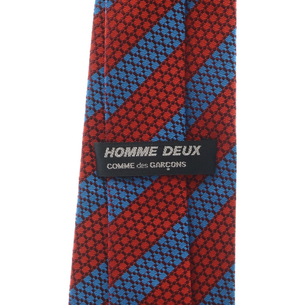 COMME des GARCONS HOMME DEUX(コムデギャルソン オムドゥ) ストライプ シルク ネクタイ ブルー/レッド