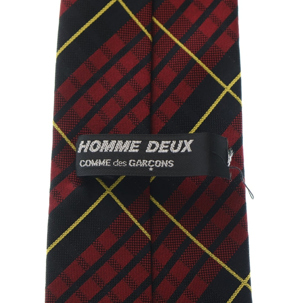 COMME des GARCONS HOMME DEUX(コムデギャルソン オムドゥ) チェック柄 シルク ネクタイ レッド