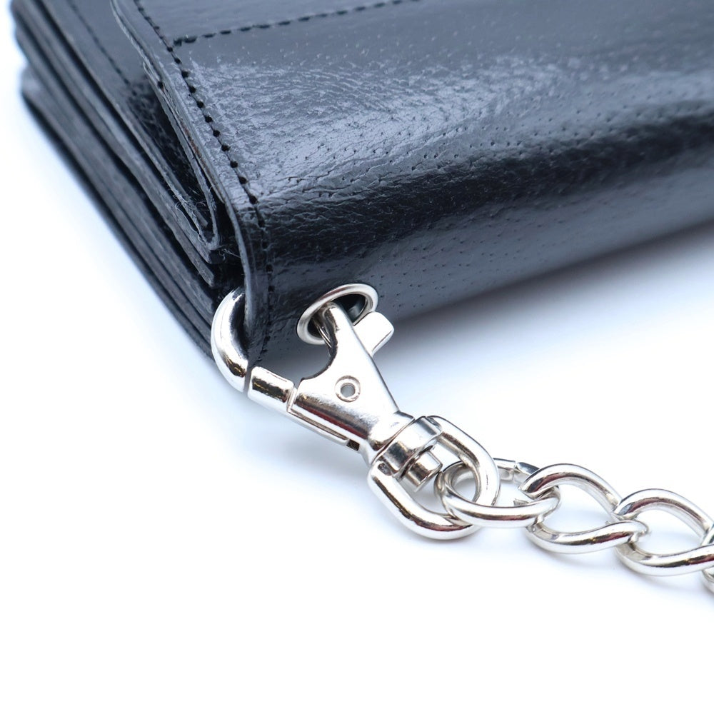COMME des GARCONS(コムデギャルソン) 21SS シルバーチェーン レザーウォレットバック ブラック GZ-K204 レディース
