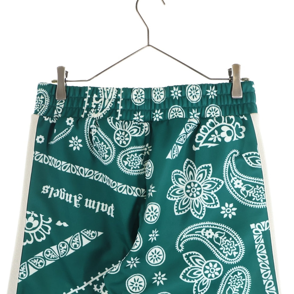 Palm Angels(パームエンジェルス) BANDANA TRACK PANTS ペイズリーパターン サイドライン バンダナ トラックパンツ グリーン PMCA007F21FAB005