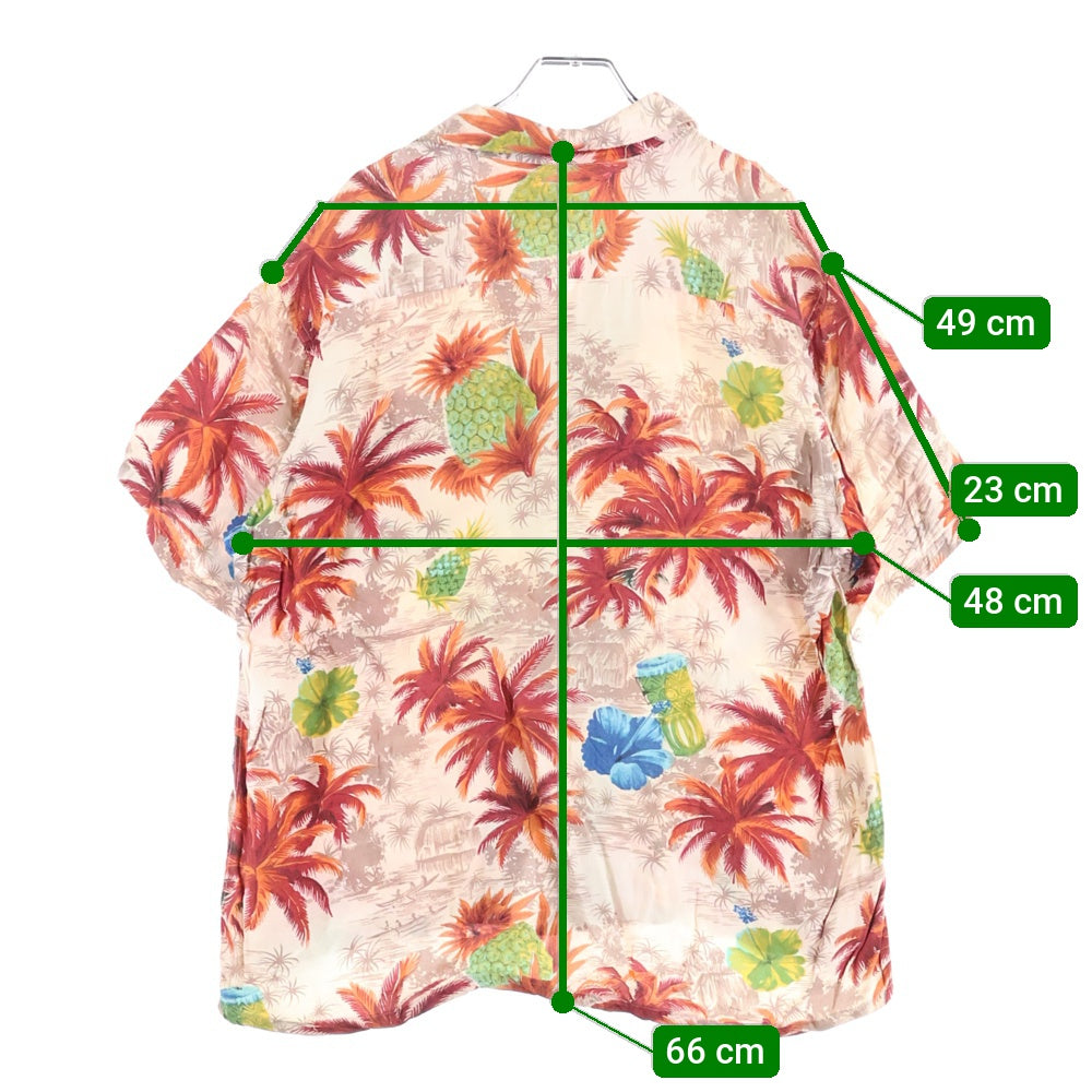 VINTAGE(ヴィンテージ) 60S South Pacific 総柄アロハシャツ レーヨン半袖シャツ レッド