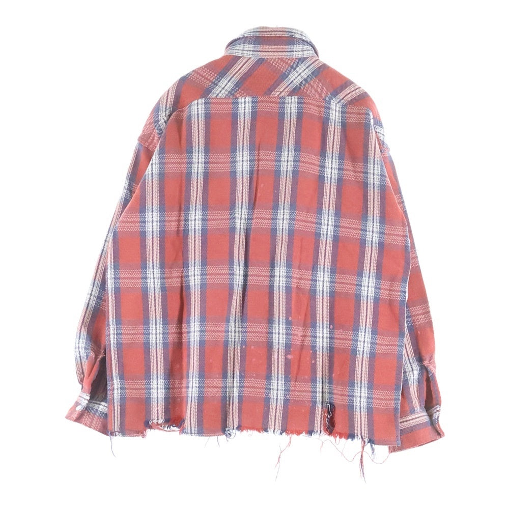 FULLCOUNT(フルカウント) 24AW ×N/07 ORIGINAL CHECK FLANNEL SHIRT エヌゼロナナ ヴィンテージ加工 チェックブランネルシャツ レッド 24AW-NFC-SH-003