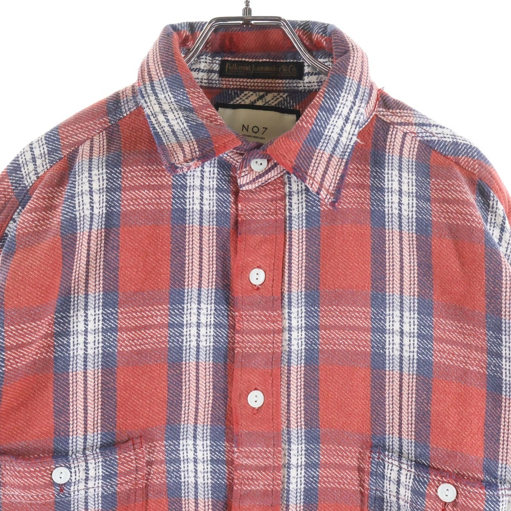 FULLCOUNT(フルカウント) 24AW ×N/07 ORIGINAL CHECK FLANNEL SHIRT エヌゼロナナ ヴィンテージ加工 チェックブランネルシャツ レッド 24AW-NFC-SH-003
