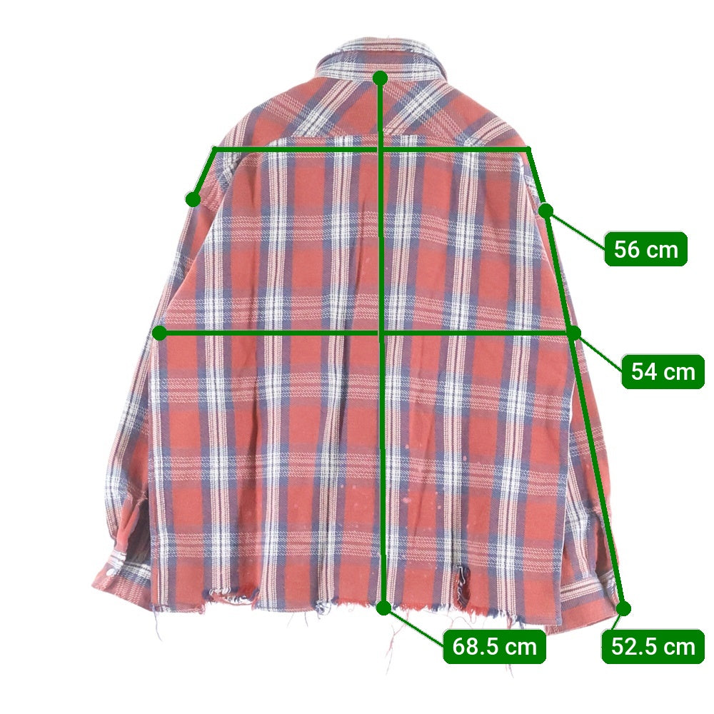 FULLCOUNT(フルカウント) 24AW ×N/07 ORIGINAL CHECK FLANNEL SHIRT エヌゼロナナ ヴィンテージ加工 チェックブランネルシャツ レッド 24AW-NFC-SH-003