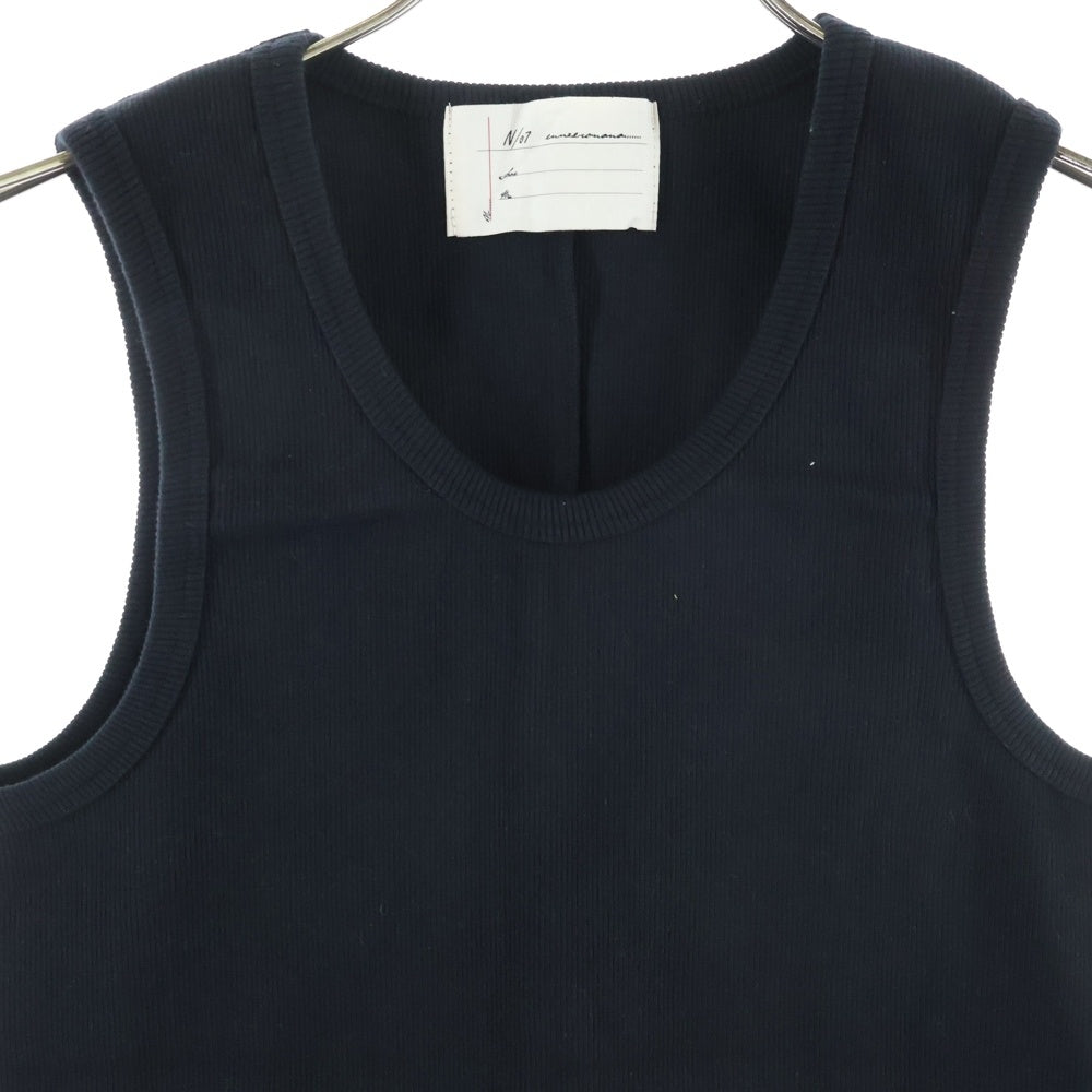 N/07(エヌゼロナナ) MINIMAL TANK TOP ミネラルタンクトップ ノースリーブカットソー ブラック 01T-CT003