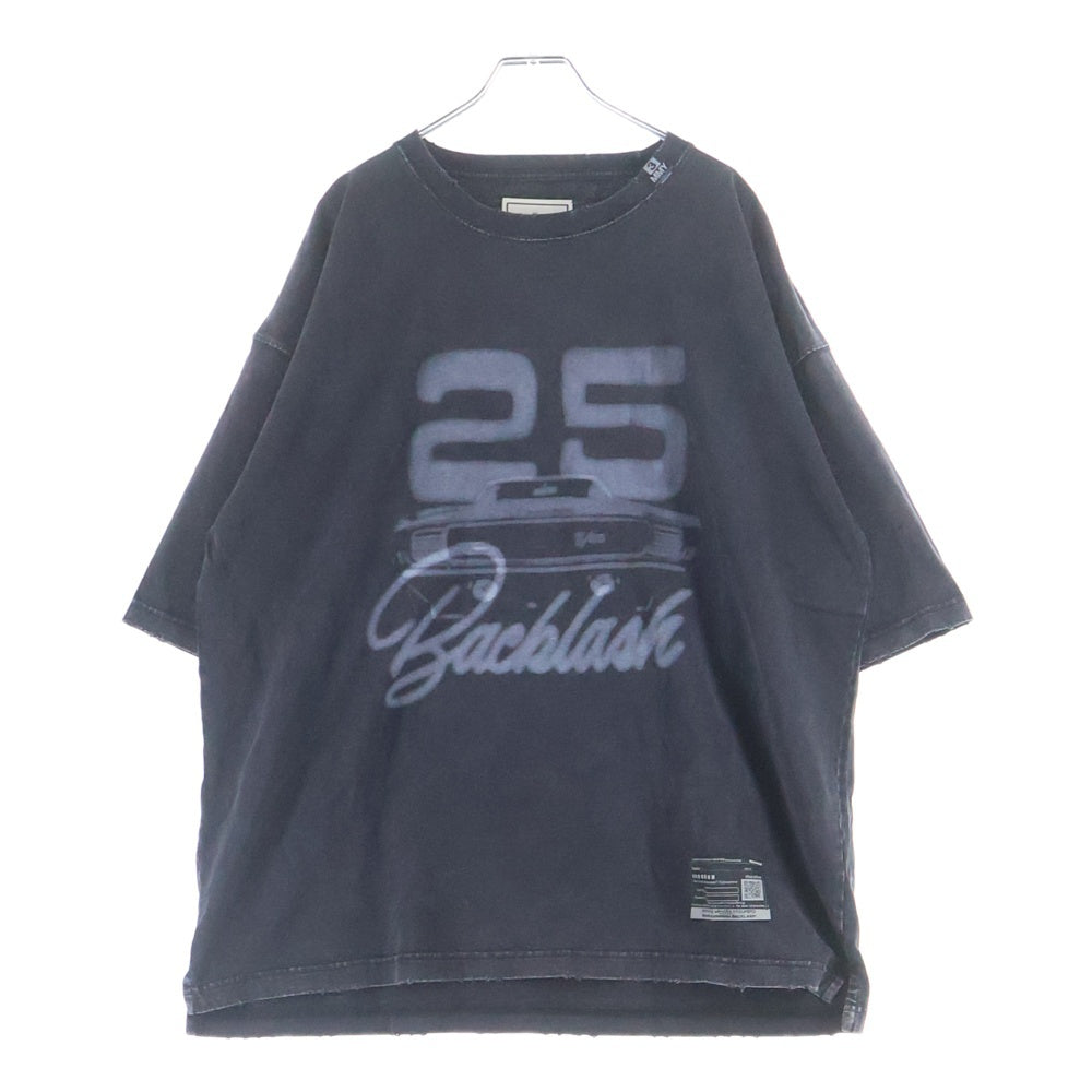 MAISON MIHARAYASUHIRO(メゾンミハラヤスヒロ) ×ISAMU KATAYAMA BACKLASH イサムカタヤマバックラッシュ 25周年記念 硫化染 両面プリントTシャツ 半袖クルーネックカットソー グレー C13TS511