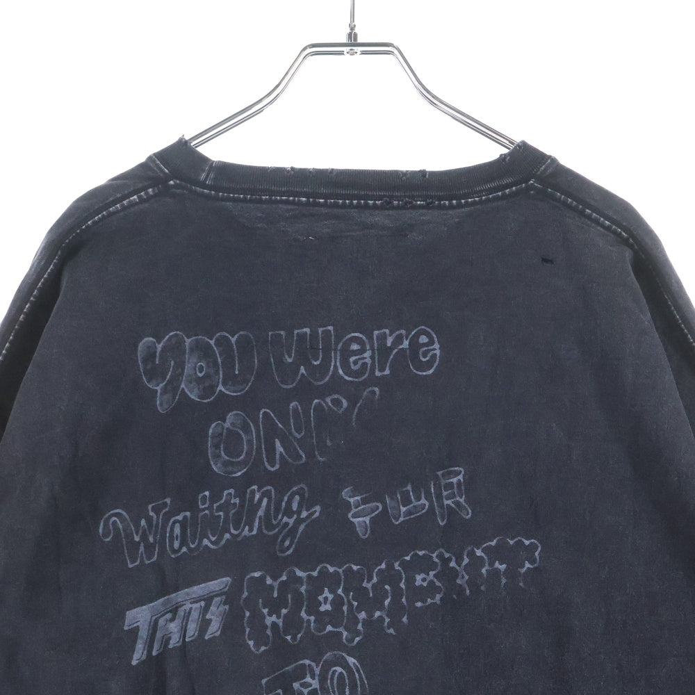 MAISON MIHARAYASUHIRO(メゾンミハラヤスヒロ) ×ISAMU KATAYAMA BACKLASH イサムカタヤマバックラッシュ 25周年記念 硫化染 両面プリントTシャツ 半袖クルーネックカットソー グレー C13TS511