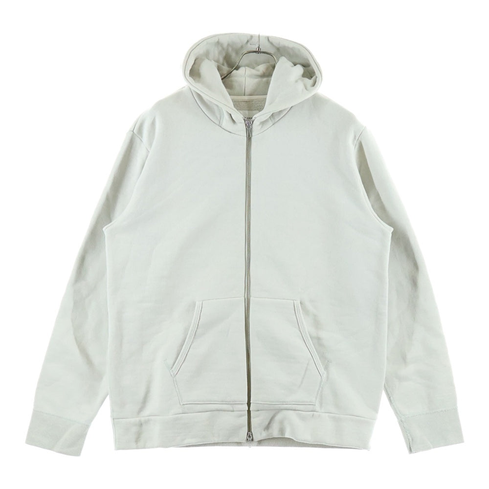 STILL BY HAND(スティルバイハンド) ダブルポケット ステッチデザイン フーデッド ジップアップ スウェット パーカー ホワイト CS00213