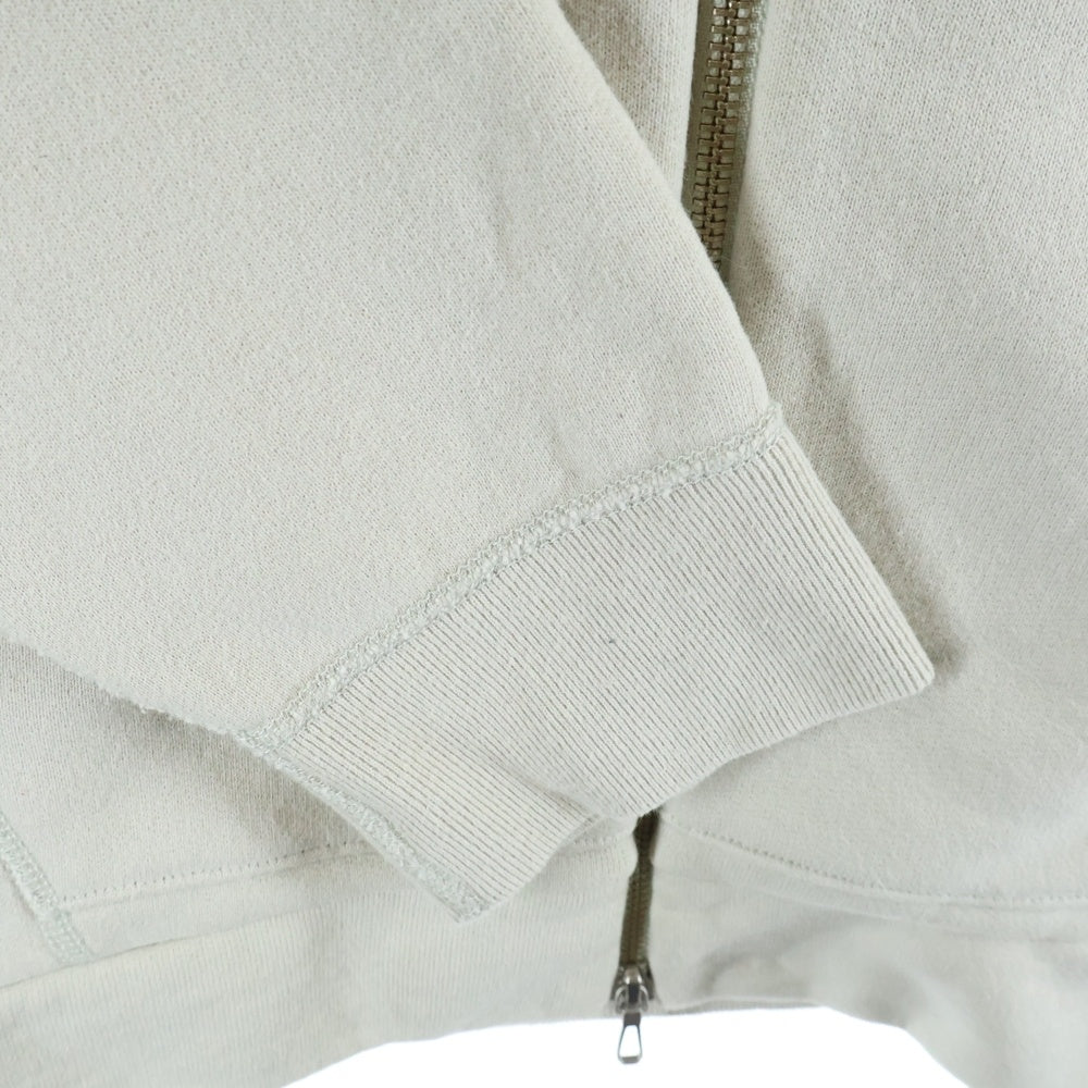 STILL BY HAND(スティルバイハンド) ダブルポケット ステッチデザイン フーデッド ジップアップ スウェット パーカー ホワイト CS00213