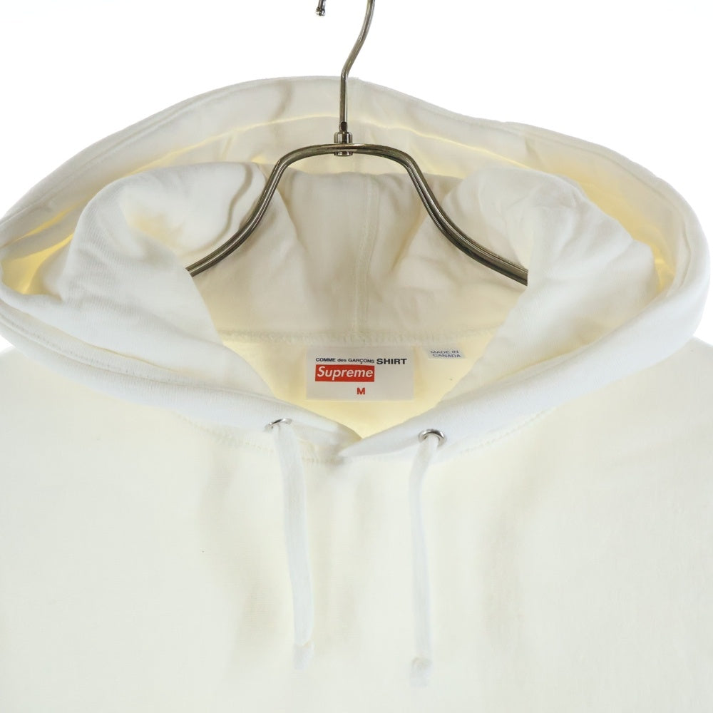 SUPREME(シュプリーム) 17SS Comme Des Garcons SHIRT Box Logo Hooded Sweatshirt コムデギャルソン ボックスロゴ プルオーバースウェットパーカー フーディー ホワイト