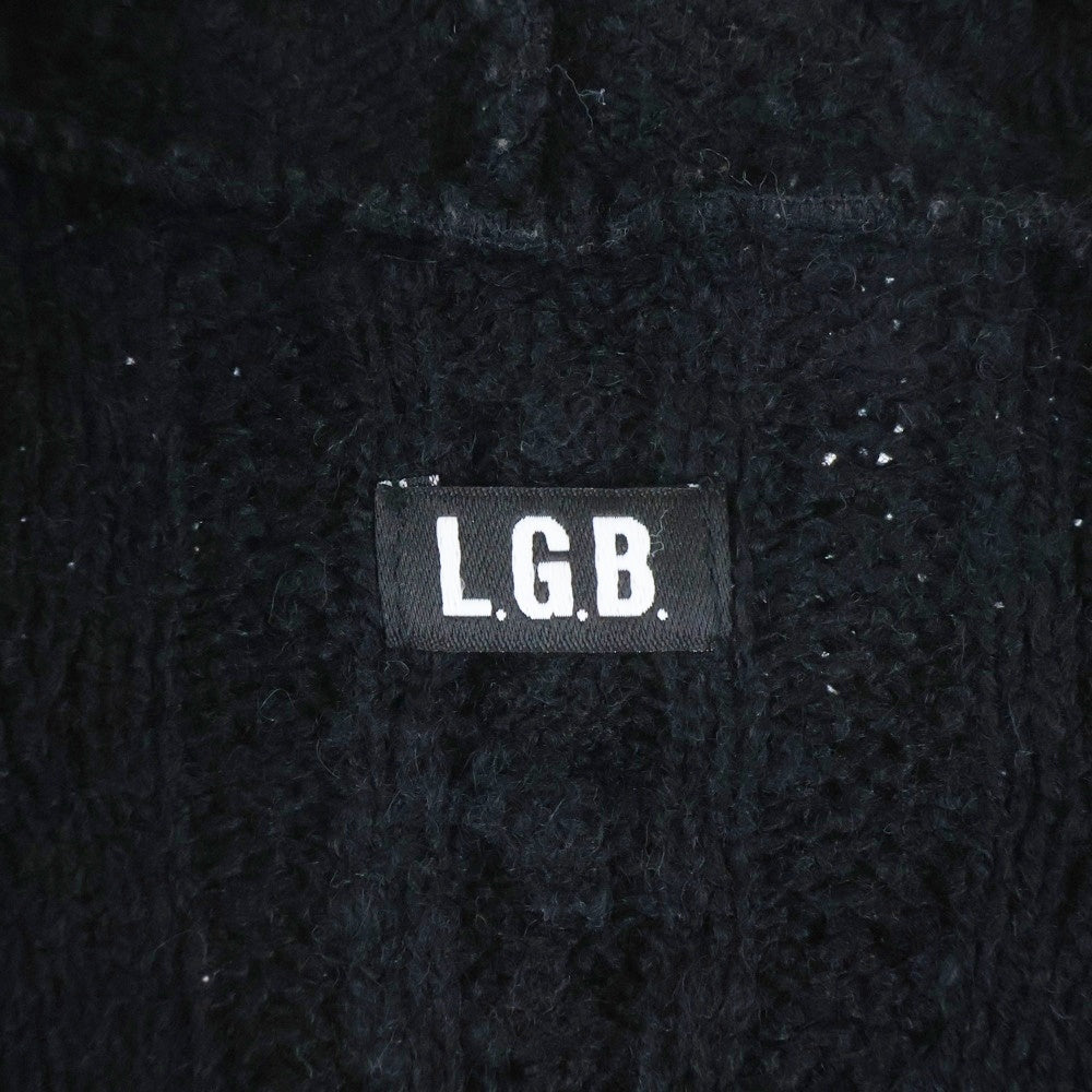 L.G.B.(ルグランブルー) CARDI/STD UKSLAB カシミア混 ウールアルパカ ニット ロングカーディガン ブラック レディース