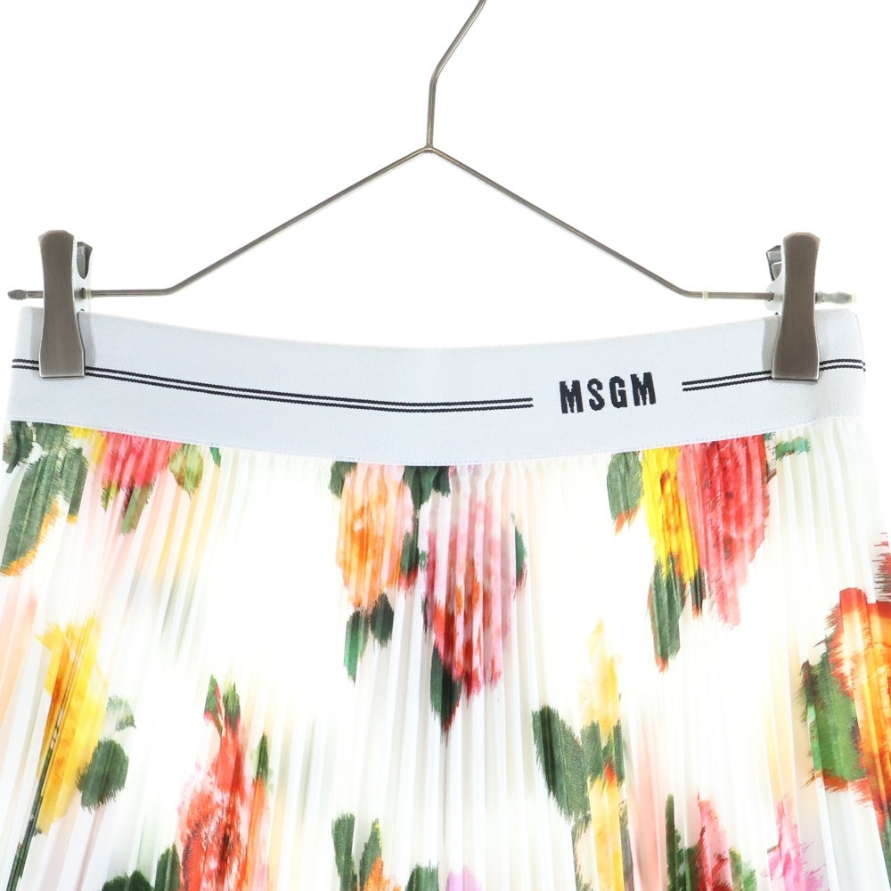 MSGM(エムエスジーエム) FLARED PRINTED HIGH-RISE SKIRT フレア フラワープリンテッド ハイライズ プリーツスカート マルチカラー レディース 3141MDD20P