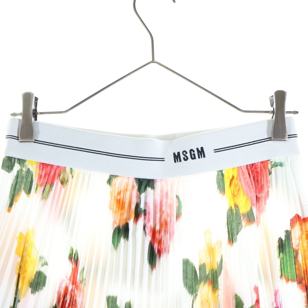 MSGM(エムエスジーエム) FLARED PRINTED HIGH-RISE SKIRT フレア フラワープリンテッド ハイライズ プリーツスカート マルチカラー レディース 3141MDD20P