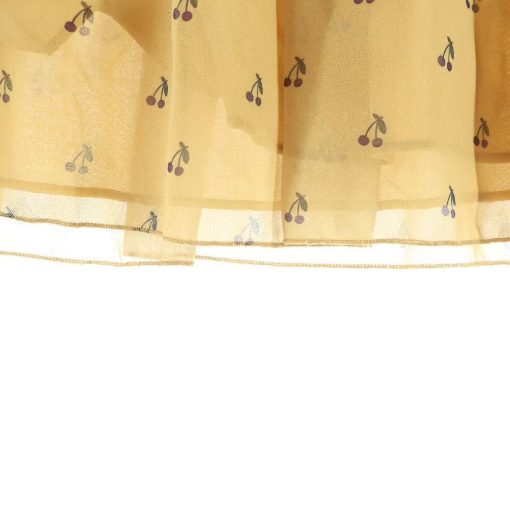 SueUNDERCOVER(スーアンダーカバー) チェリー柄 フリルデザイン ポリエステル ロングスカート イエロー レディース SU1A1601-1