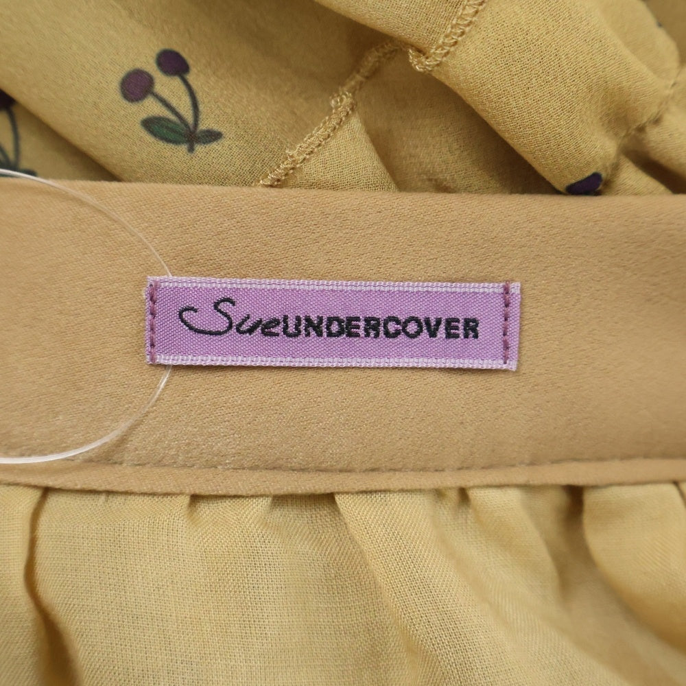 SueUNDERCOVER(スーアンダーカバー) チェリー柄 フリルデザイン ポリエステル ロングスカート イエロー レディース SU1A1601-1