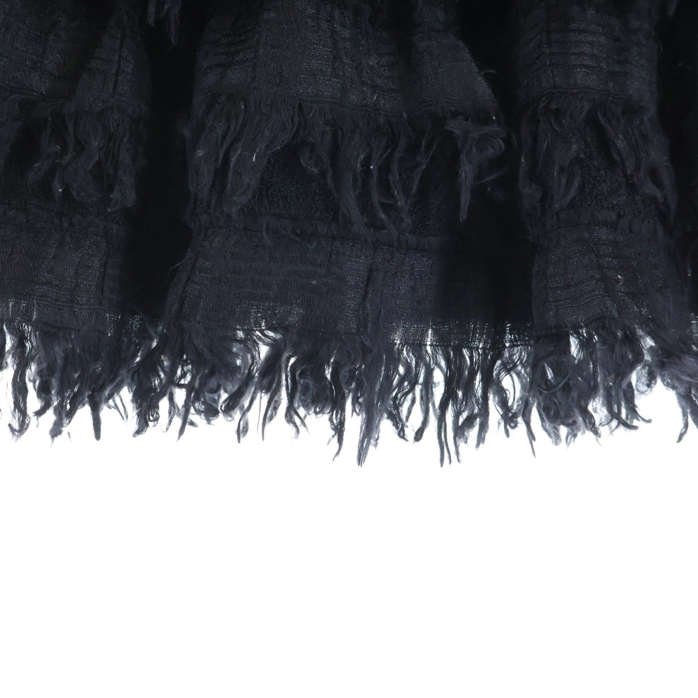 SHARE SPIRIT(シェアスピリット) フリルレースデザイン ウエストリブニット ミニスカート ブラック レディース FA1050