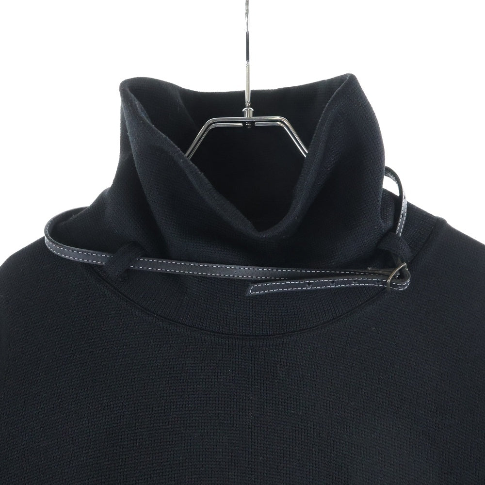 SHARE SPIRIT(シェアスピリット) ベルトネックデザイン ポリエステルニット ハイネックセーター ブラック レディース KA2105