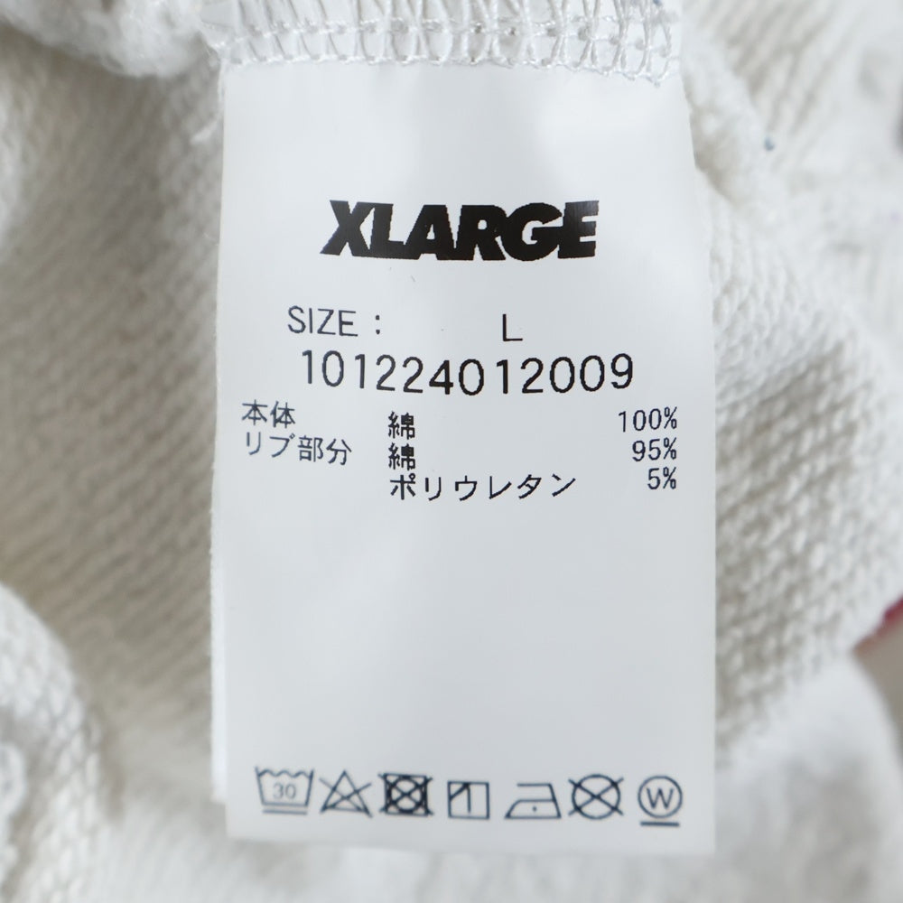 X-LARGE(エクストララージ) FLOWER PULLOVER HOODED SWEAT フラワープルオーバースウェットパーカー フーディ ホワイト 101224012009