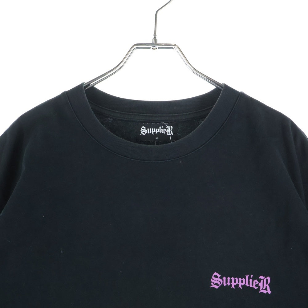 SUPPLIER(サプライヤ) バックロゴプリント クルーネックカットソー 半袖Tシャツ ブラック
