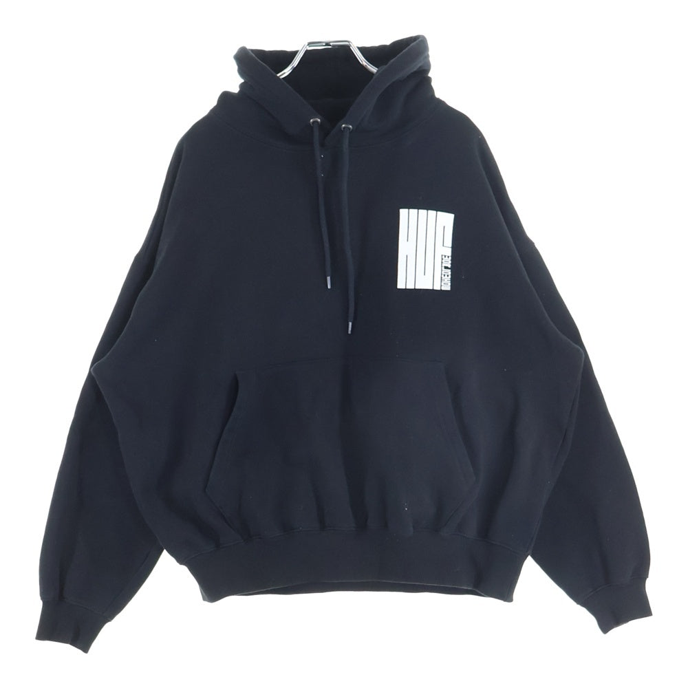 HUF(ハフ) ロゴプリント プルオーバースウェットパーカー フーディ ブラック