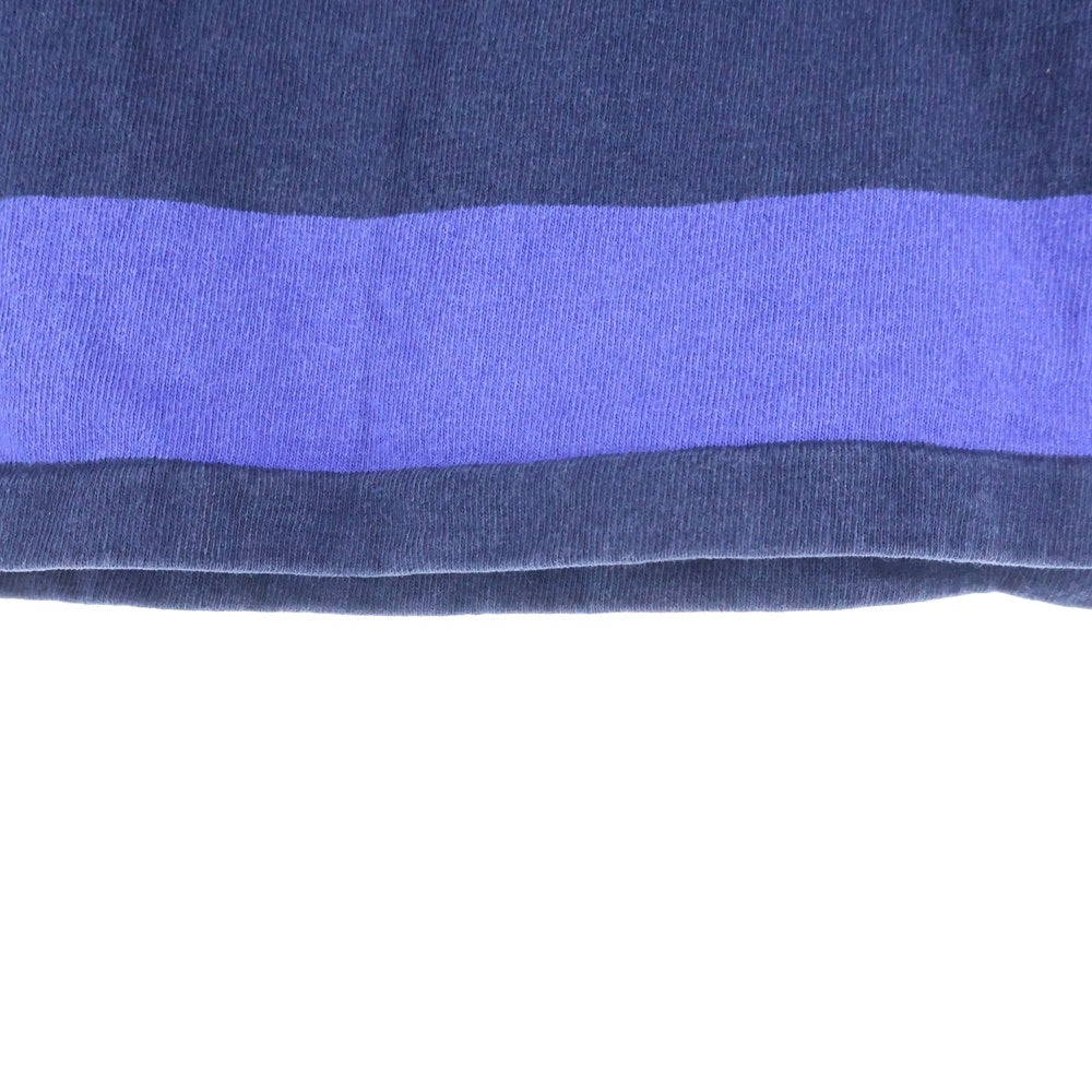 RALPH LAUREN SPORT(ラルフローレン スポーツ) デニムカラー ロゴエンブロイダリー ボーダー 長袖ポロシャツ マルチカラー